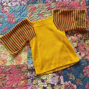 Vintage flutter sleeve crop top